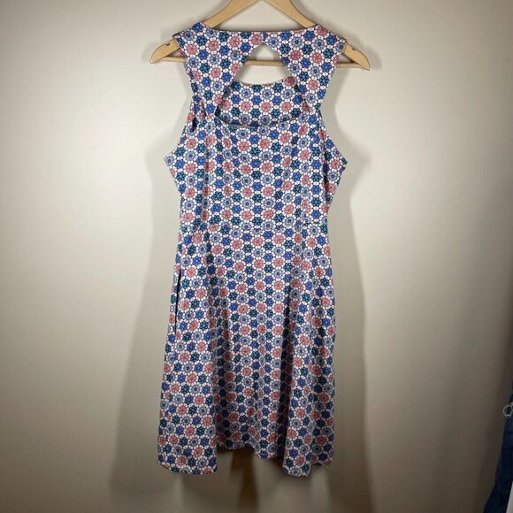 TULLE Multicolor Stain Glass Fit And Flare Dress Size M Floral Print Sleeveless - Picture 8 of 11